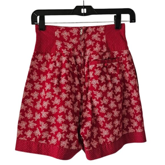 Avenue By Mereille Bitton Floral Polka Dot Vintage Shorts | EUC | 4P | Red White - Picture 6 of 16